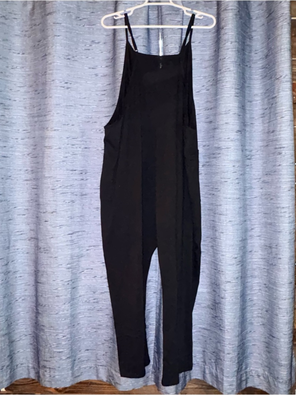 Black Women's Jumpsuit - Romper with Side Pockets - Picture 4 of 7